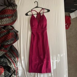 Medium length light purple formal dress